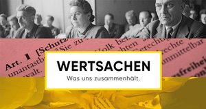 Oben: Eingerahmt von ihren Fraktionskollegen Hermann Runge (l.) und Friedrich Maier (r.) verfolgt Friederike Nadig, eine von zwei weiblichen Abgeordneten in der SPD-Fraktion, die Diskussion. Foto: © Bestand Erna Wagner-Hehmke, Stiftung Haus der Geschichte. Mitte: © Adobe Stock, Manuel Schönfeld Unten: © Adobe Stock, Andrey Popov (Landtag BW)