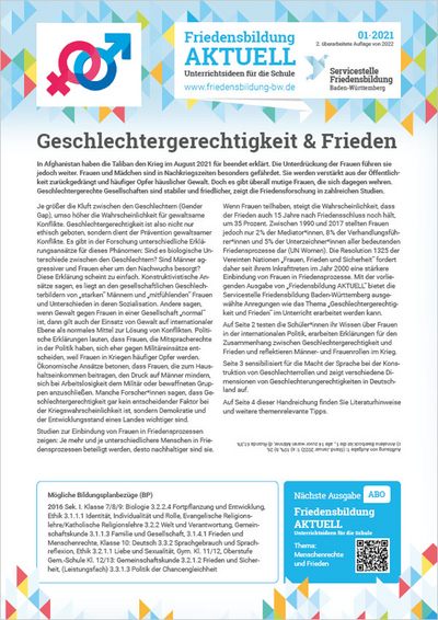 Handreichung Friedensbildung: Geschlechtergerechtigkeit & Frieden