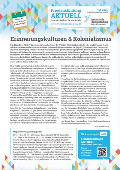 Handreichung Friedensbildung: Erinnerungskulturen & Kolonialismus