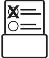 Icon Mitbestimmung. Grafik: Symbol Ankreuzen, Blatt in eine Box