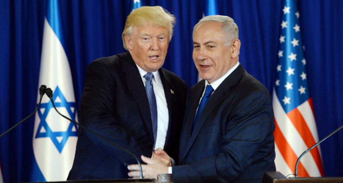 US-Präsident Donald Trump und der israelische Premierminister Benjamin Netanyahu bei einer Pressekonferenz in Jerusalem. Foto: picture alliance/AA | Haim Zach/GPO 