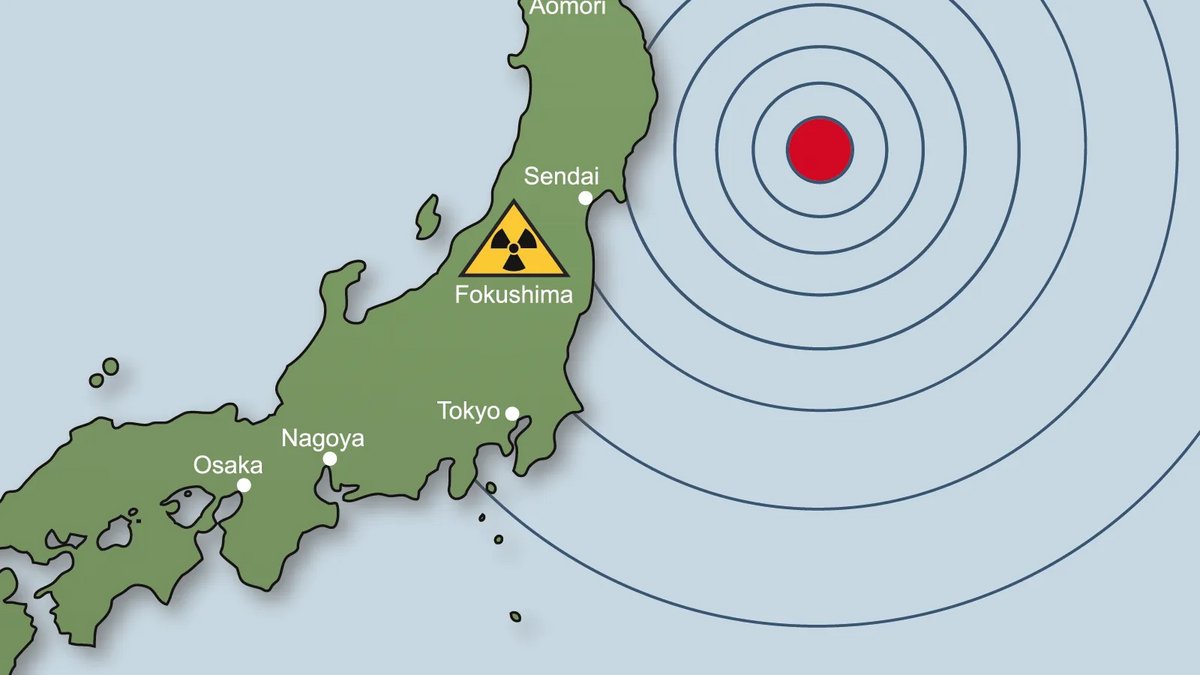 Karte Japan Erdbeben, Tsunami, Fokushima Atomunfall. Grafik: Adobe Stock | beugdesign 