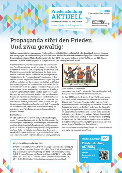 Handreichung Friedensbildung: Propaganda stört den Frieden. Und zwar gewaltig!