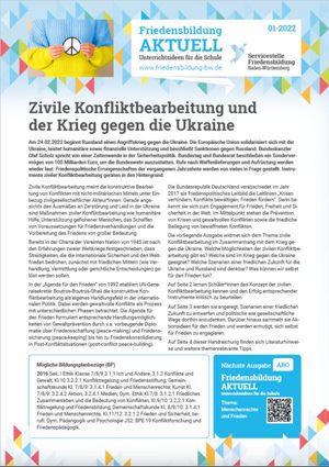 Friedensbildung aktuell: Zivile Konfliktbearbeitung und der Krieg gegen die Ukriane | Servicestelle Friedensbildung BW