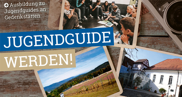 Postkarte Jugendguide werden. Ausbildung zu Jugendguides an Gedenkstätten