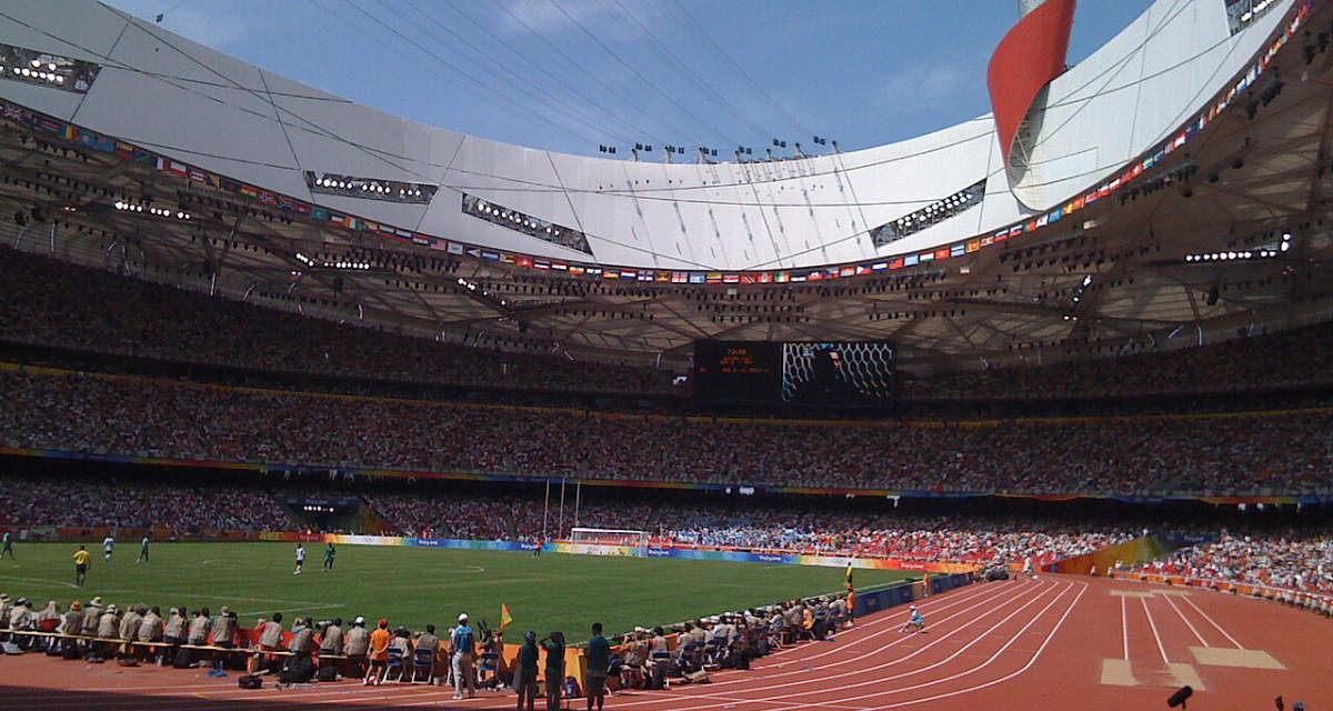 Das Olympiastadion in Peking während der Olympischen Spiele 2008.