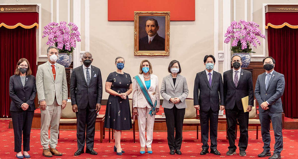 Nancy Pelosi während ihres Besuchs in Taiwan, 2022.