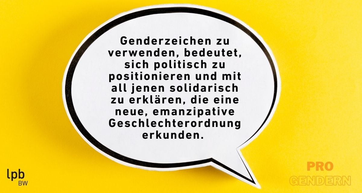 Genderzeichen zu verwenden, bedeutet, sich politisch zu positionieren 