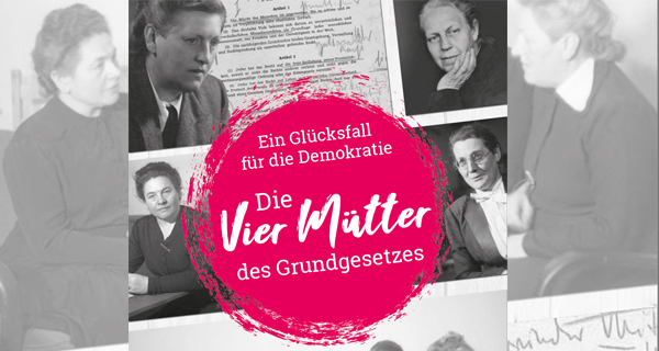 Faltblatt „Die vier Mütter des Grundgesetzes – ein Glücksfall für die Demokratie“