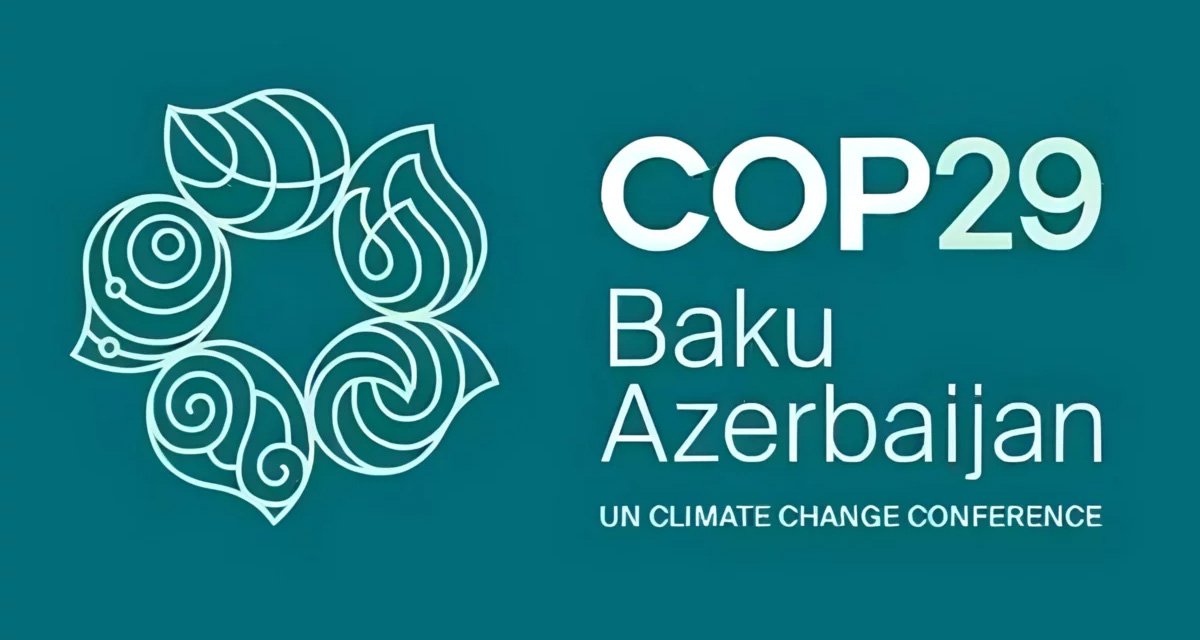 Logo des Weltklimagipfels COP 29 in Baku, Aserbaidschan