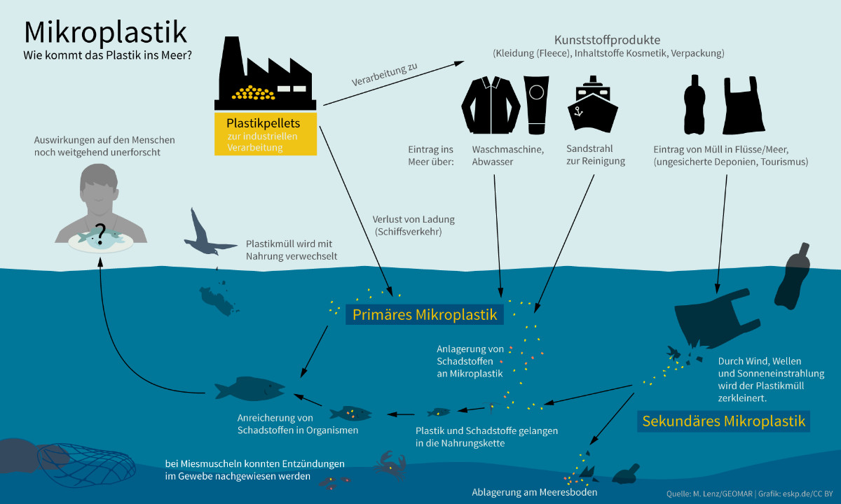 Grafik zu Mikroplastik im Meer. Grafik: wikimedia.org | ESKP | CC BY 4.0