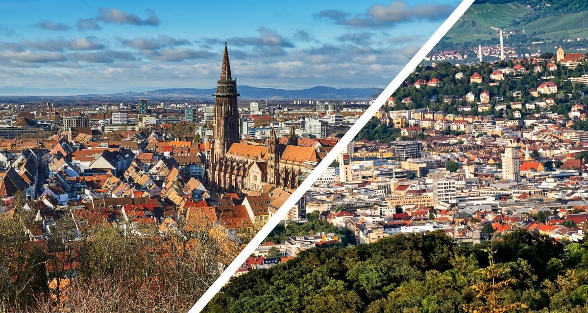 Freiburg / Stuttgart. Erstellt mit Canva Pro.