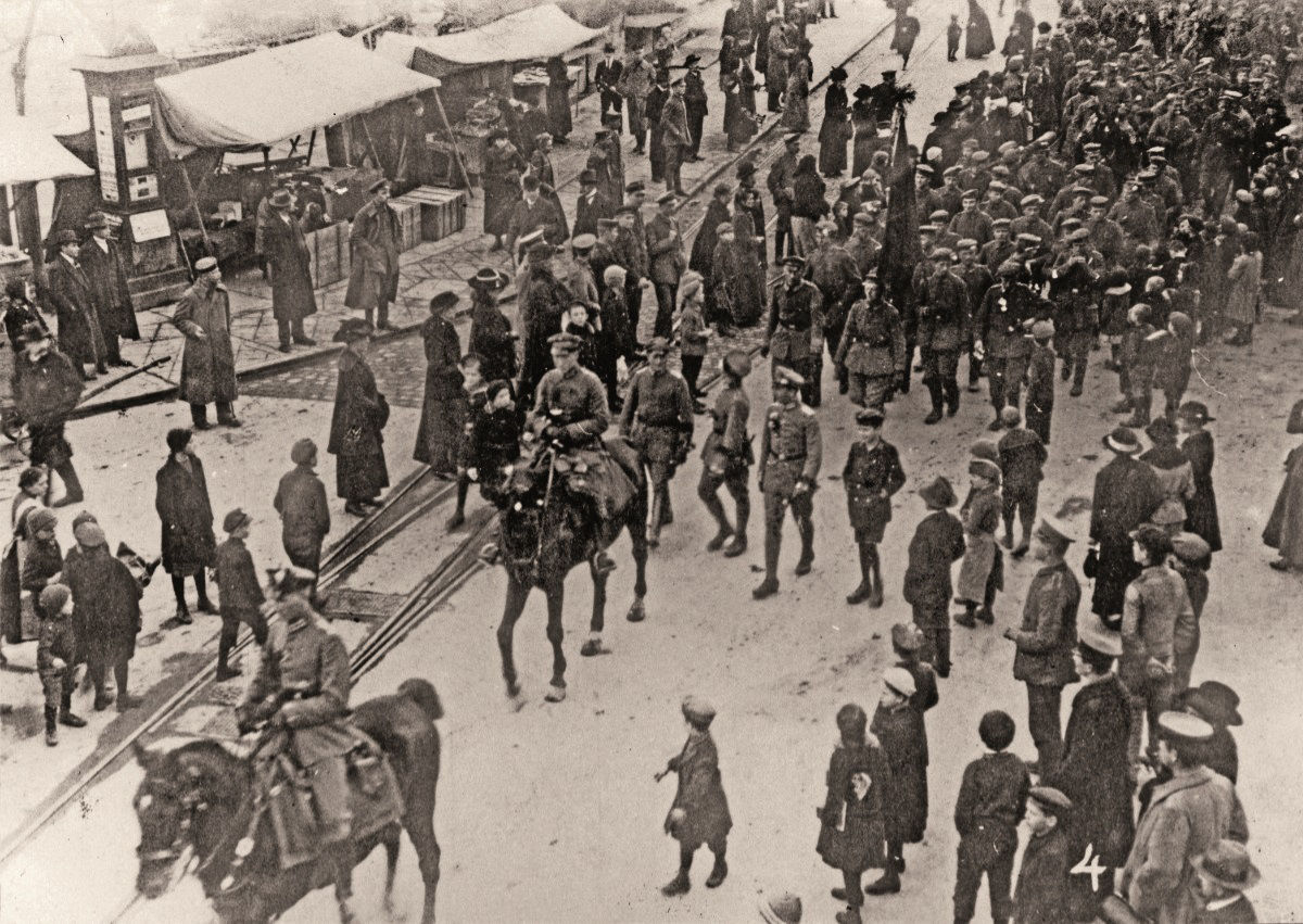 Rückkehr der Soldaten von der Westfront nach Ulm im Dezember 1918. Quelle: Stadtarchiv Ulm, G 2 Speidel, Hans