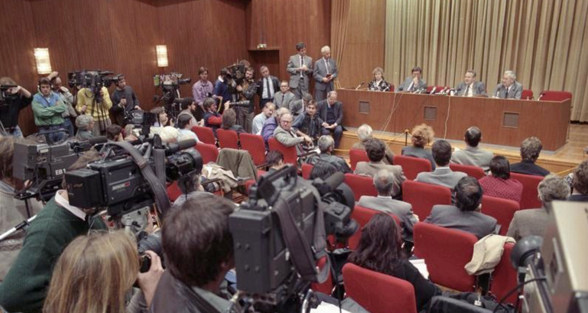 Pressekonferenz mit Günter Schabowski