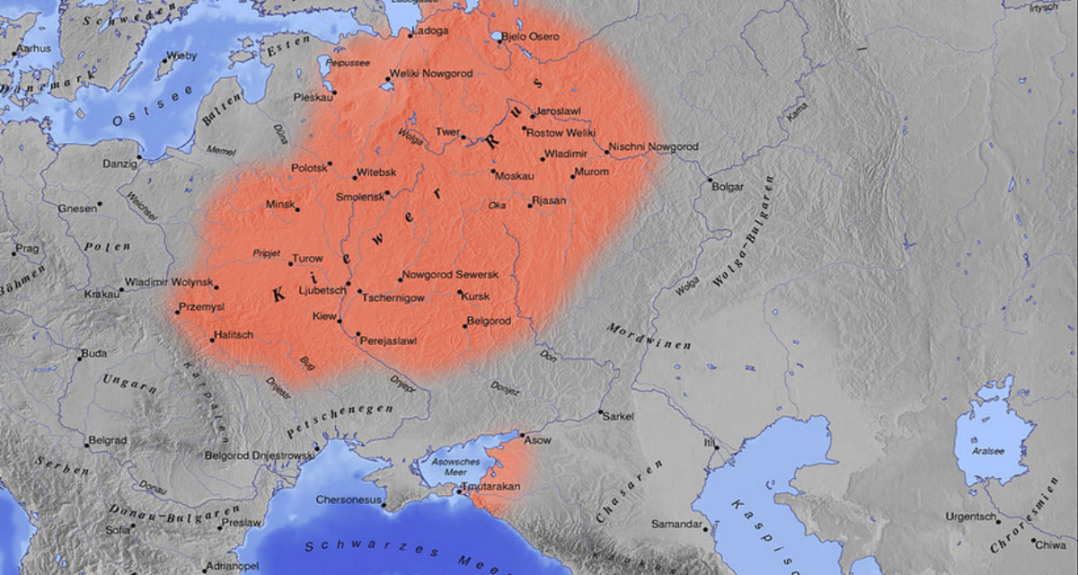 Kiewer Rus um 1000 n. Chr. Karte: Ras67, Wikimedia, CC-BY-SA-3.0 